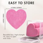 A clear plastic box containing 200 pink heart-shaped lint-free wipes, suitable for lash extensions and nail polish removal.