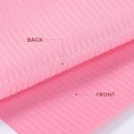 A stack of pink Etercycle disposable nail mats with one unfolded to show its absorbent surface and waterproof backing, ready