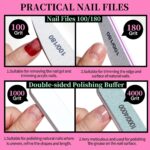 Fandamei 11-piece pink nail care kit with various manicure and pedicure tools neatly arranged.