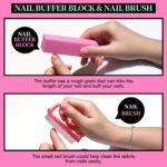 Fandamei 11-piece pink nail care kit with various manicure and pedicure tools neatly arranged.