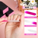 A comprehensive 20-piece Fandamei nail care kit in pink, featuring various buffers, files, and cuticle tools.