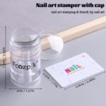 Fcozpjk clear silicone rotatable nail art stamper and scraper kit, showing the stamper's adjustable base.