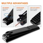 Open black and orange fenlebeneil 7-piece manicure set with nail clippers, scissors, tweezers, and other grooming tools displ