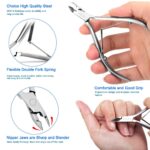 A HIFAU 6-piece professional cuticle nippers kit in a black PU travel case, showing all stainless steel tools.