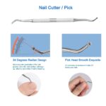 A HIFAU 6-piece professional cuticle nippers kit in a black PU travel case, showing all stainless steel tools.