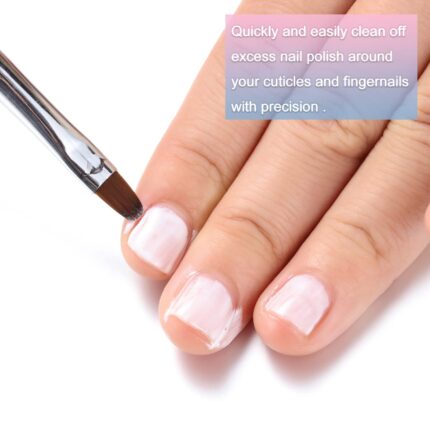 Two INENK nail clean-up brushes, one with a round tip and one with an angled tip, with pink and blue gradient handles.