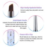 Two INENK nail clean-up brushes, one with a round tip and one with an angled tip, with pink and blue gradient handles.