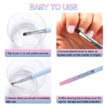 Two INENK nail clean-up brushes, one with a round tip and one with an angled tip, with pink and blue gradient handles.