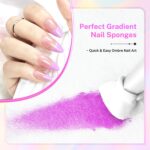 Close-up of JODSONE soft latex nail sponges and a stainless steel grabber pen, arranged for gradient nail art.