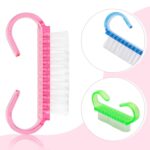 A collection of 25 PNDID handle grip nail brushes in five different vibrant colors, neatly arranged on a white background.