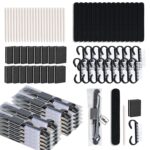 20 individual black 4-piece disposable manicure kits, each containing a nail file, buffer, wood stick, and handle grip brush.