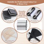 20 individual black 4-piece disposable manicure kits, each containing a nail file, buffer, wood stick, and handle grip brush.